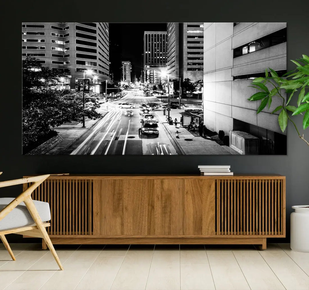 Large Baltimore Streetview Canvas Wall Art Cityscape Canvas Print Artwork