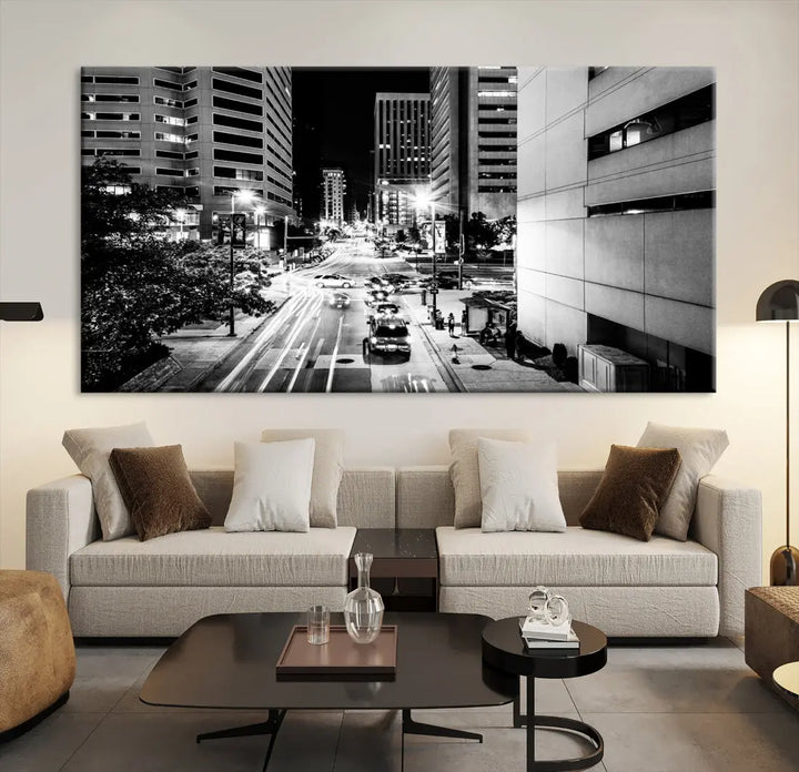 Large Baltimore Streetview Canvas Wall Art Cityscape Canvas Print Artwork