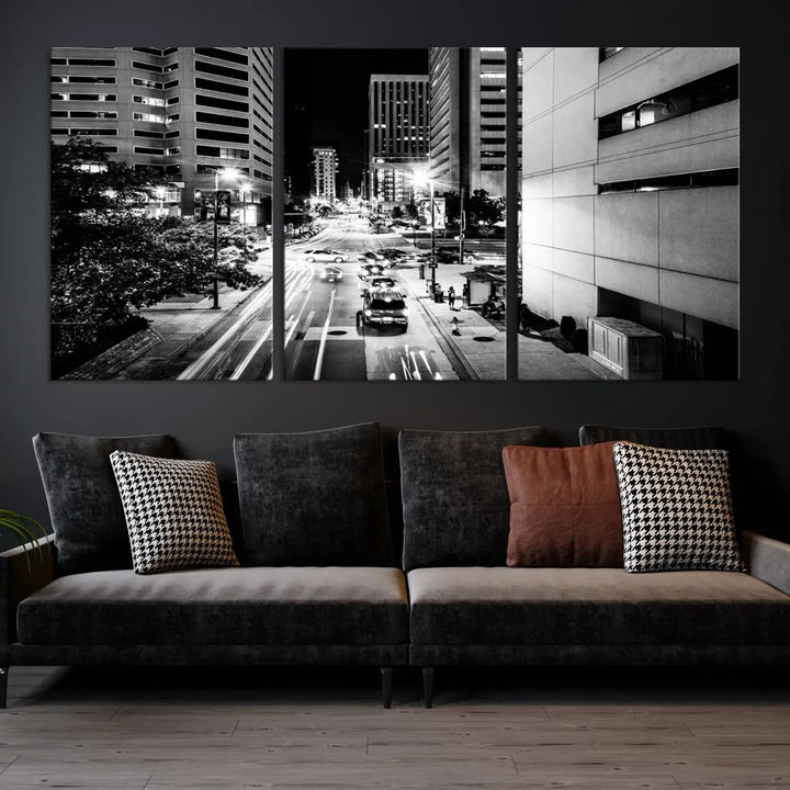 Large Baltimore Streetview Canvas Wall Art Cityscape Canvas Print Artwork