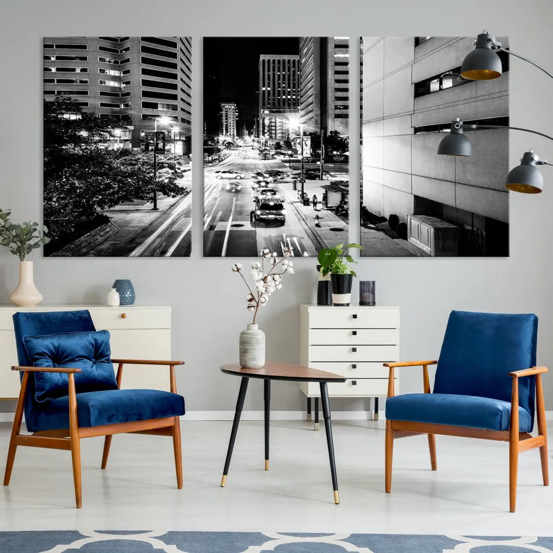 Large Baltimore Streetview Canvas Wall Art Cityscape Canvas Print Artwork