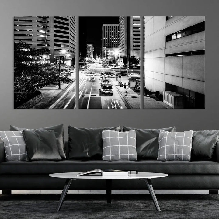 Large Baltimore Streetview Canvas Wall Art Cityscape Canvas Print Artwork