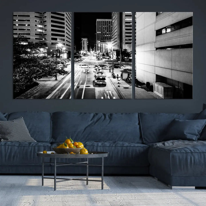 Large Baltimore Streetview Canvas Wall Art Cityscape Canvas Print Artwork