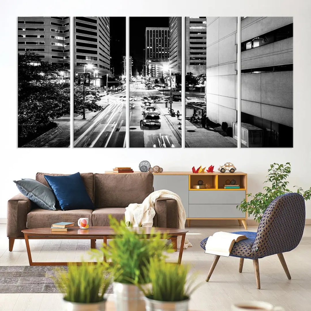 Large Baltimore Streetview Canvas Wall Art Cityscape Canvas Print Artwork