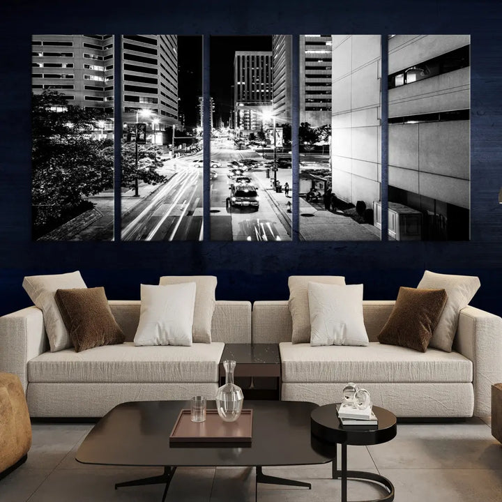 Large Baltimore Streetview Canvas Wall Art Cityscape Canvas Print Artwork