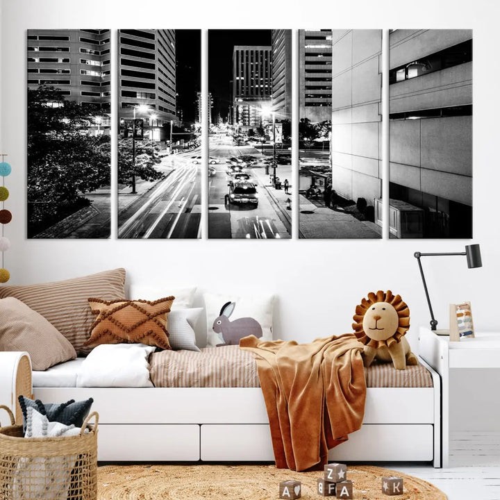 Large Baltimore Streetview Canvas Wall Art Cityscape Canvas Print Artwork