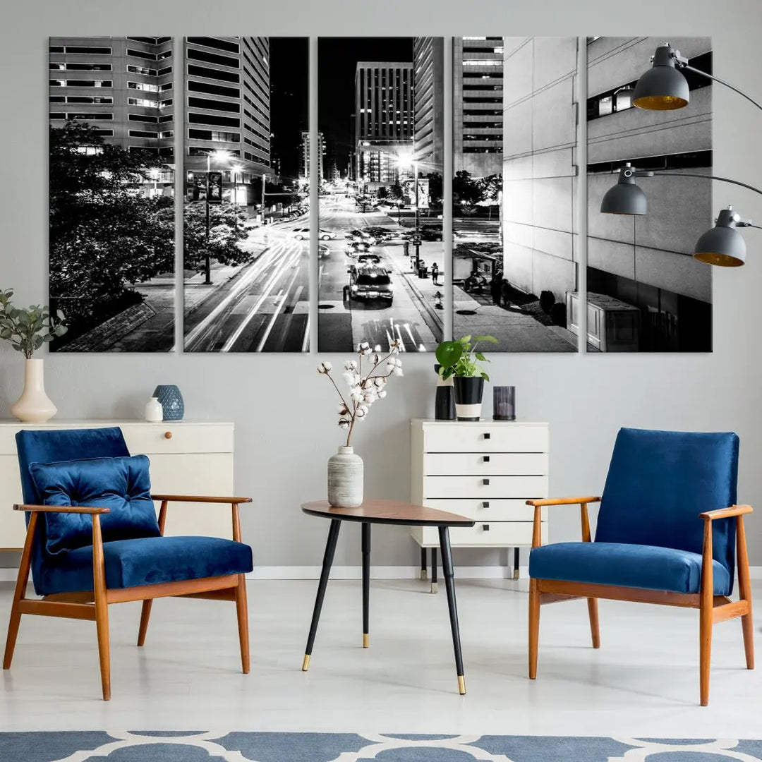 Large Baltimore Streetview Canvas Wall Art Cityscape Canvas Print Artwork