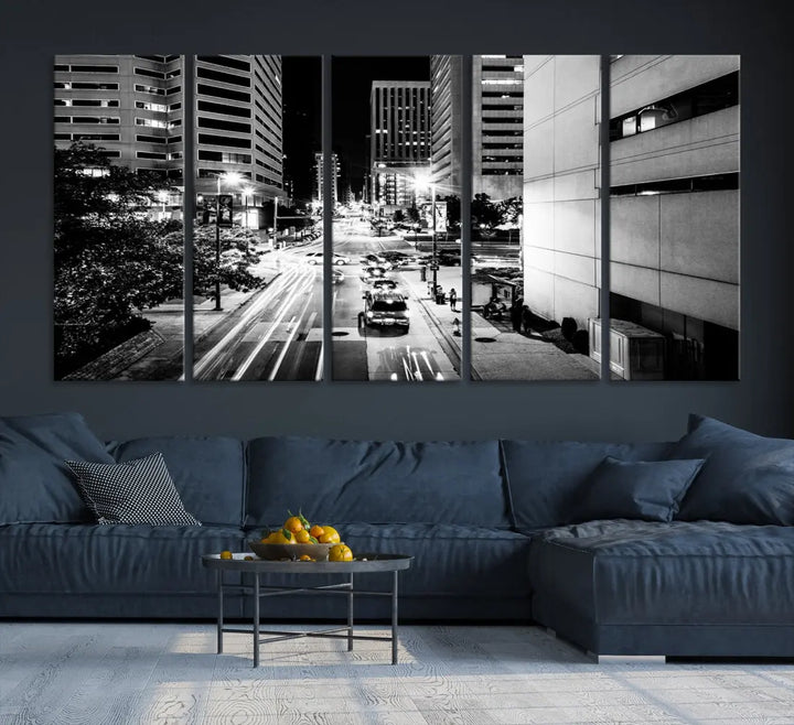 Large Baltimore Streetview Canvas Wall Art Cityscape Canvas Print Artwork