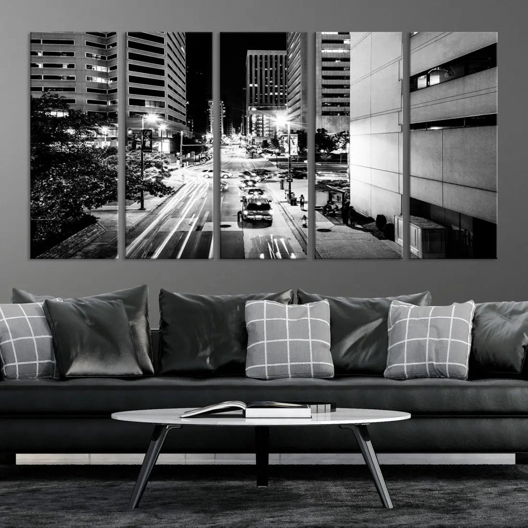 Large Baltimore Streetview Canvas Wall Art Cityscape Canvas Print Artwork