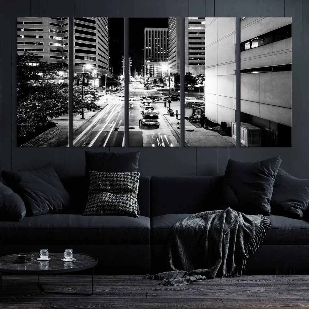 Large Baltimore Streetview Canvas Wall Art Cityscape Canvas Print Artwork