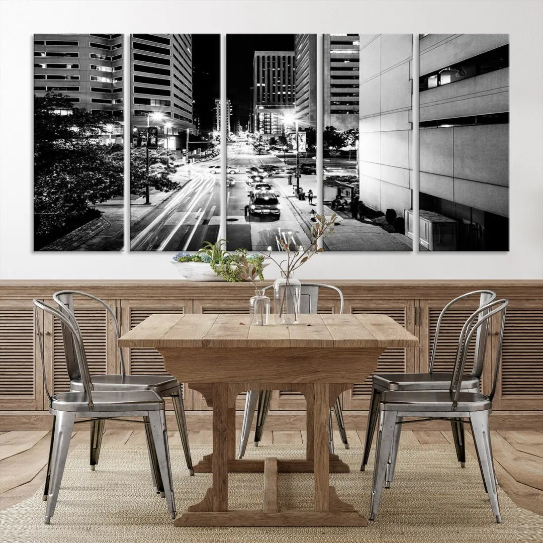 Large Baltimore Streetview Canvas Wall Art Cityscape Canvas Print Artwork