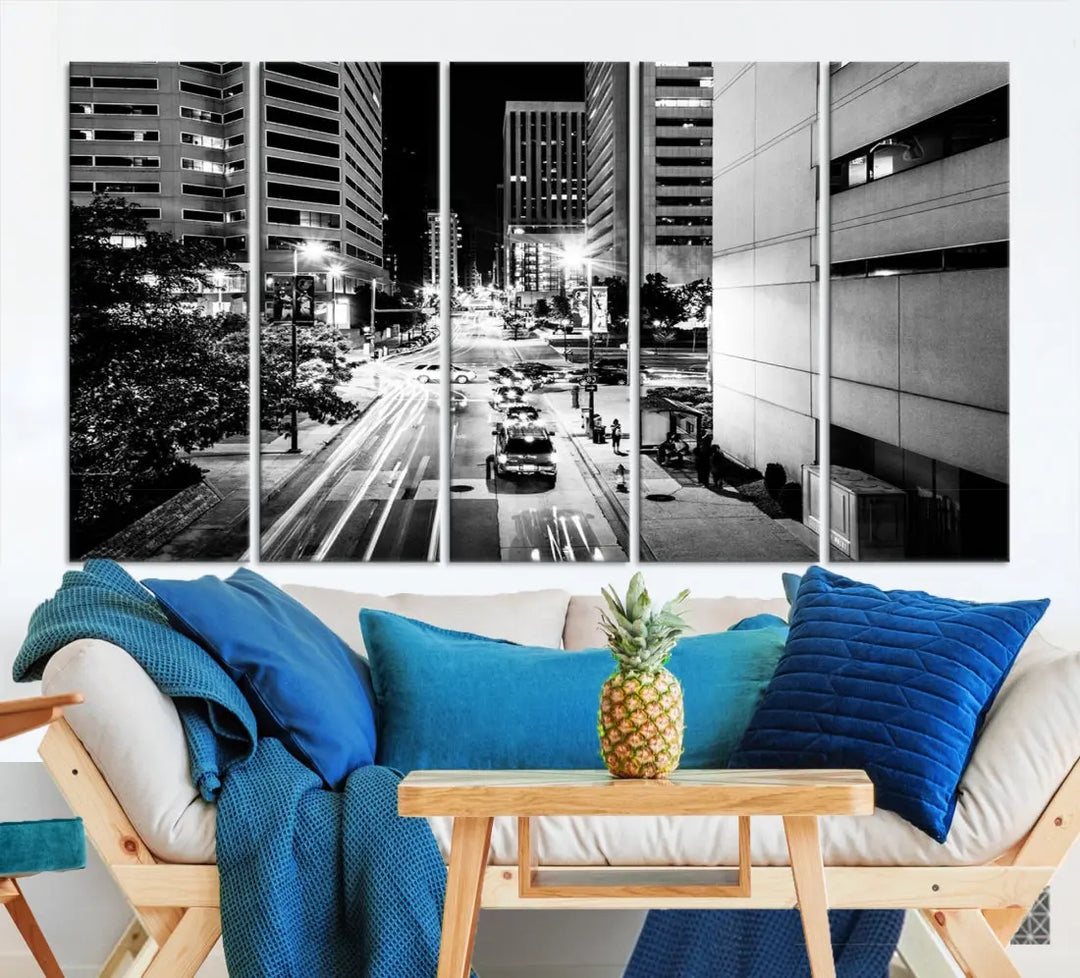 Large Baltimore Streetview Canvas Wall Art Cityscape Canvas Print Artwork