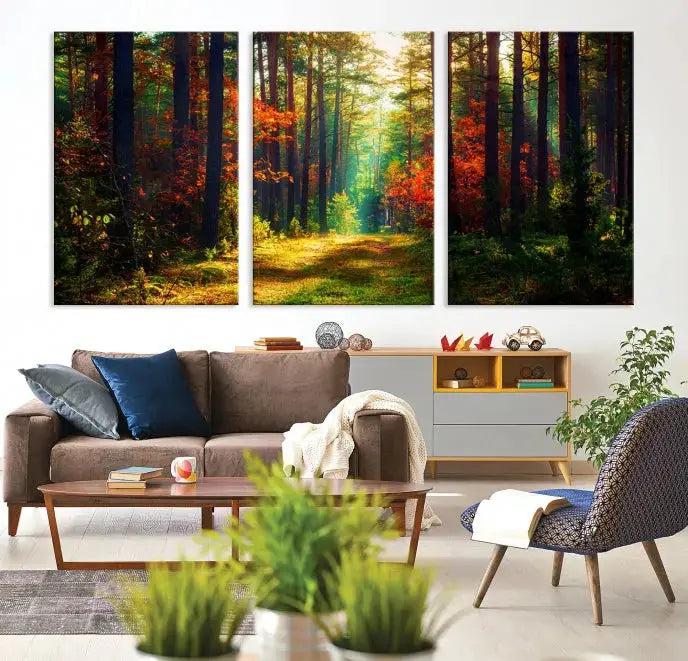 Large Calm Forest Canvas Wall Art Landscape Print