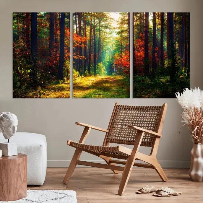 Large Calm Forest Canvas Wall Art Landscape Print