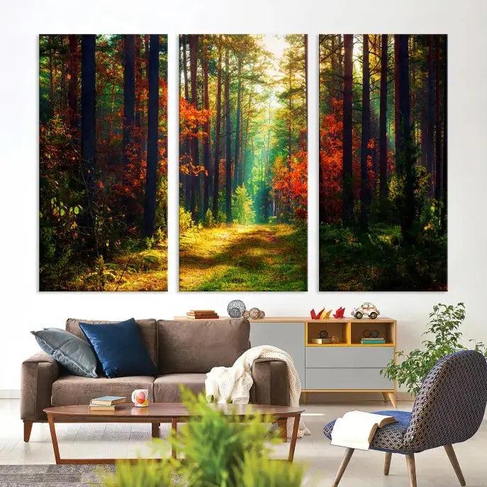 Large Calm Forest Canvas Wall Art Landscape Print