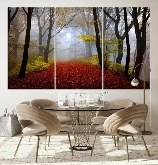 Large Foggy Forest Wall Art Landscape Canvas Print