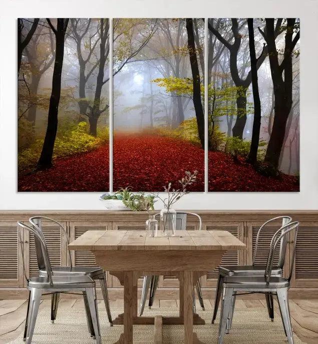 Large Foggy Forest Wall Art Landscape Canvas Print