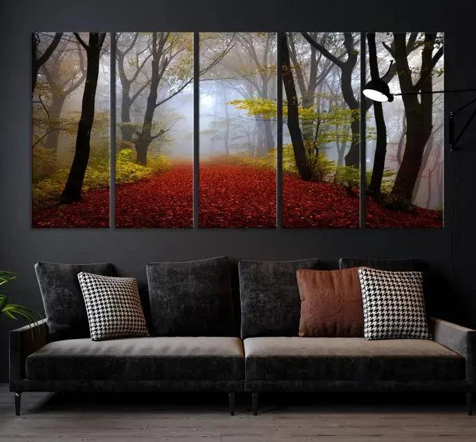 Large Foggy Forest Wall Art Landscape Canvas Print