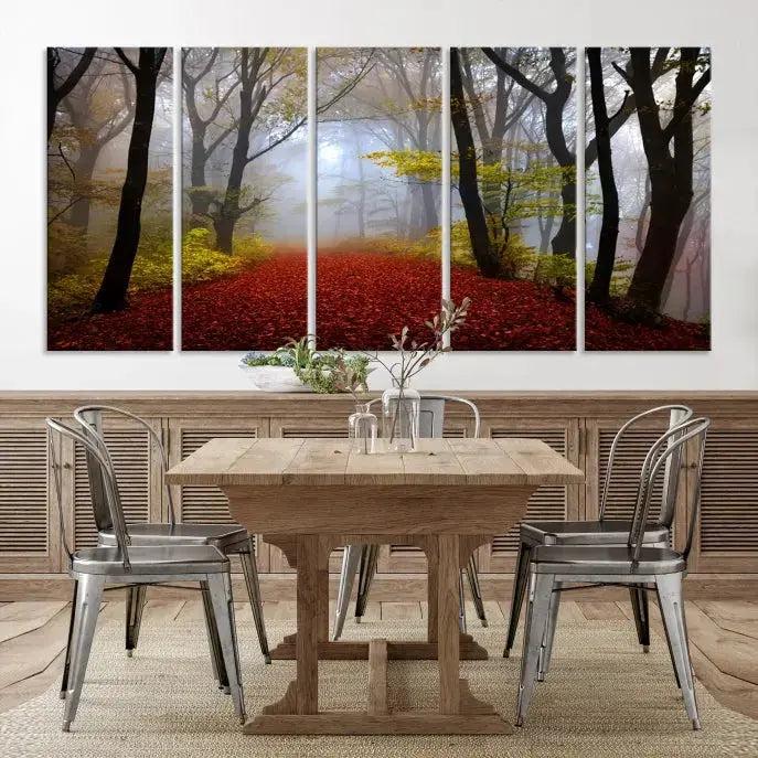 Large Foggy Forest Wall Art Landscape Canvas Print