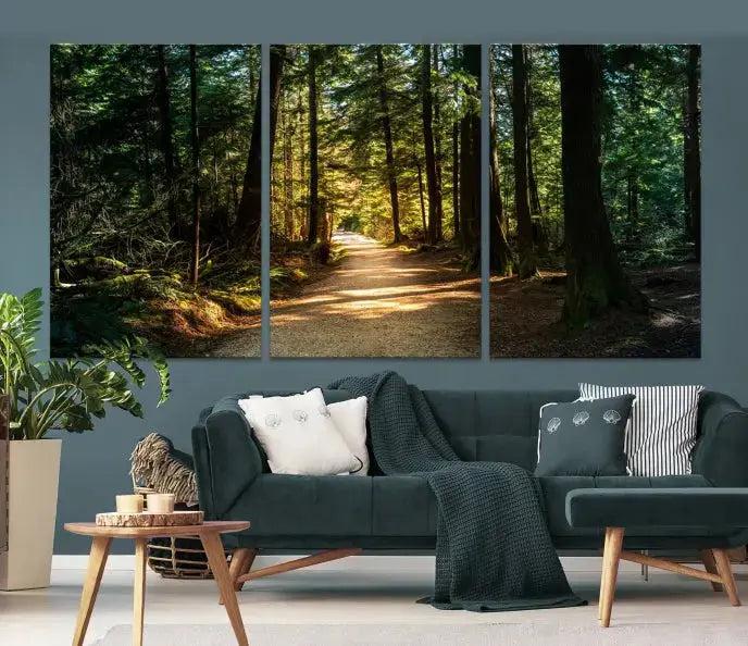 Large Forest Path Wall Art Landscape Canvas Print