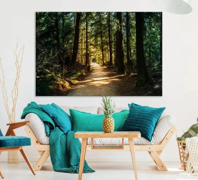 Large Forest Path Wall Art Landscape Canvas Print