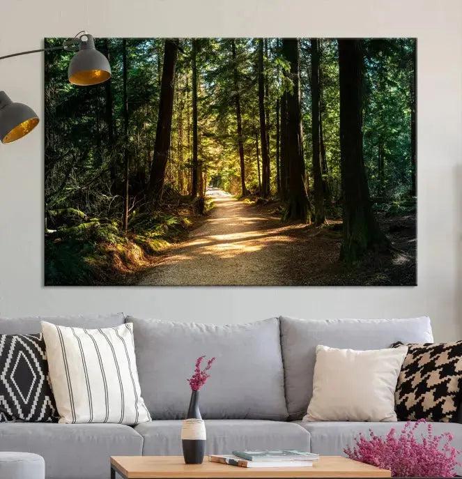 Large Forest Path Wall Art Landscape Canvas Print