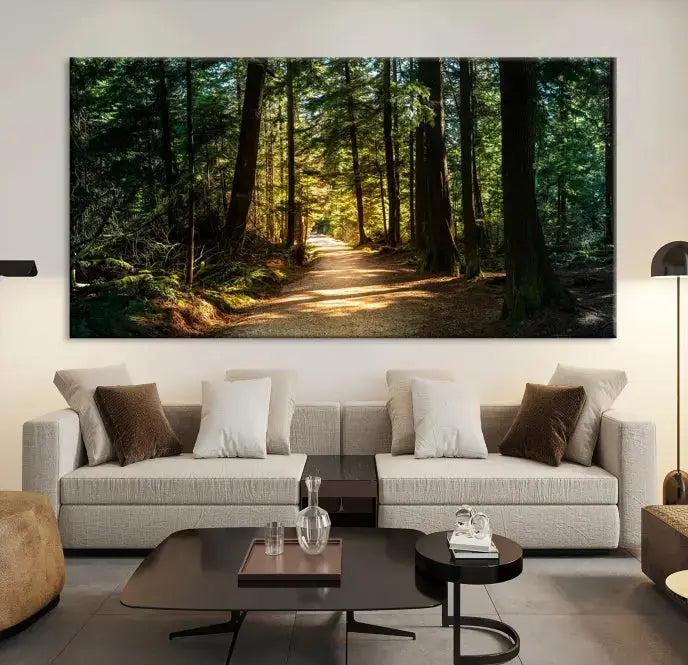 Large Forest Path Wall Art Landscape Canvas Print