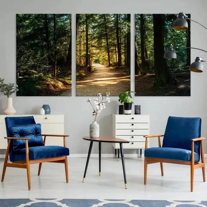 Large Forest Path Wall Art Landscape Canvas Print