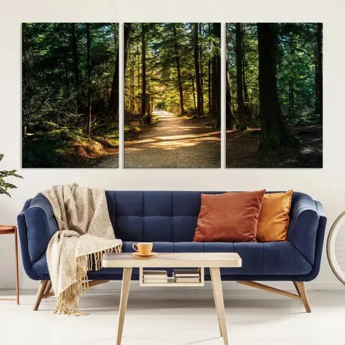 Large Forest Path Wall Art Landscape Canvas Print