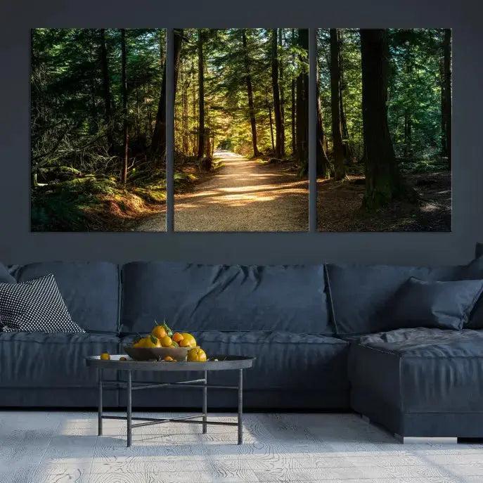 Large Forest Path Wall Art Landscape Canvas Print