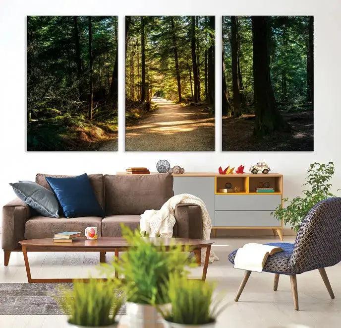 Large Forest Path Wall Art Landscape Canvas Print