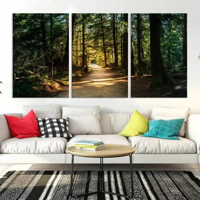 Large Forest Path Wall Art Landscape Canvas Print