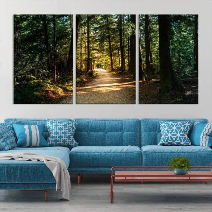 Large Forest Path Wall Art Landscape Canvas Print