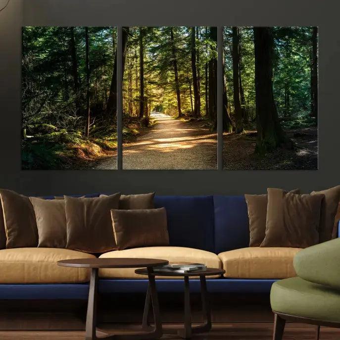 Large Forest Path Wall Art Landscape Canvas Print