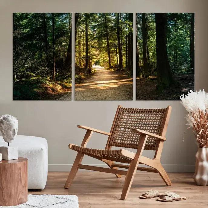 Large Forest Path Wall Art Landscape Canvas Print