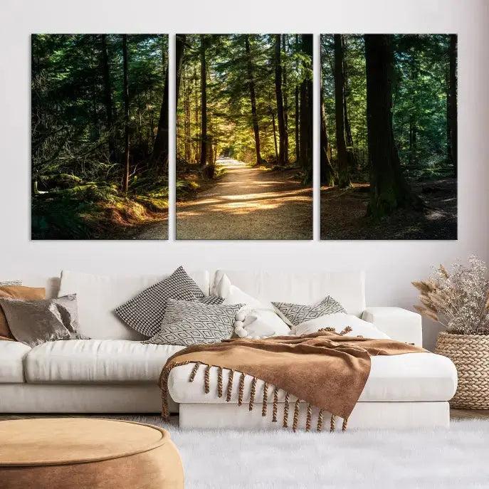 Large Forest Path Wall Art Landscape Canvas Print