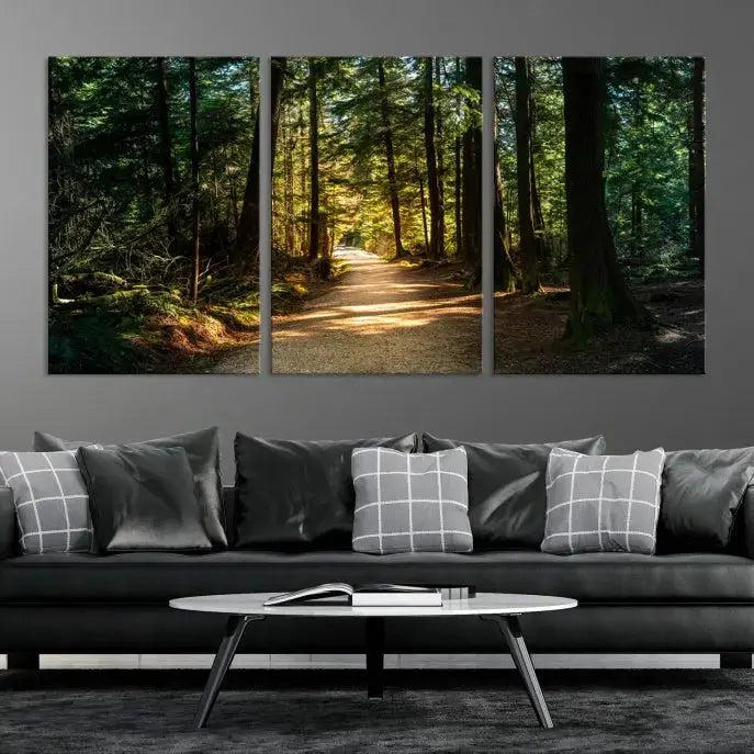 Large Forest Path Wall Art Landscape Canvas Print