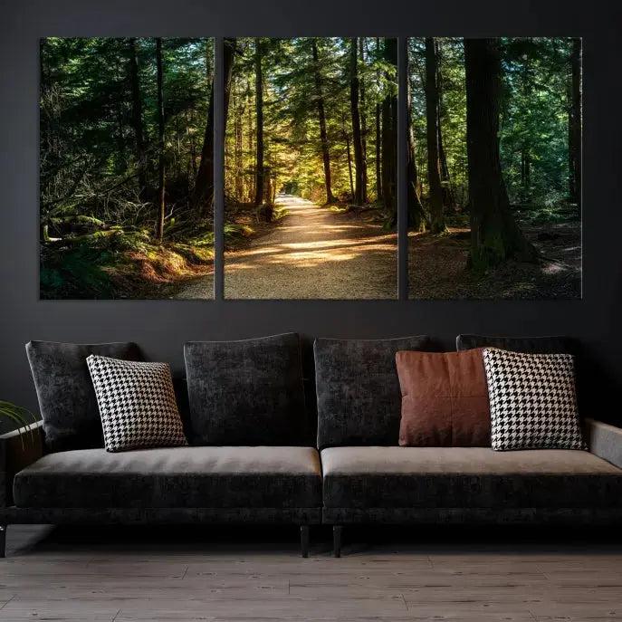 Large Forest Path Wall Art Landscape Canvas Print