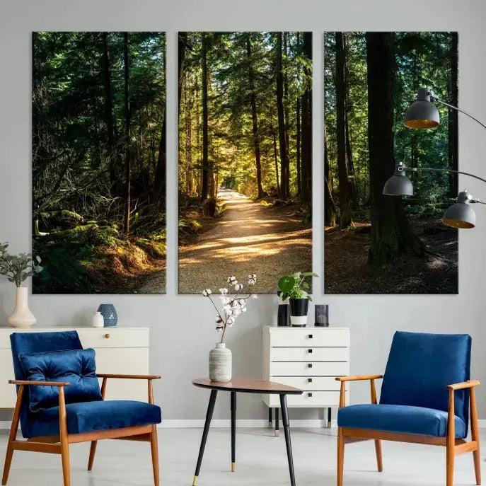 Large Forest Path Wall Art Landscape Canvas Print