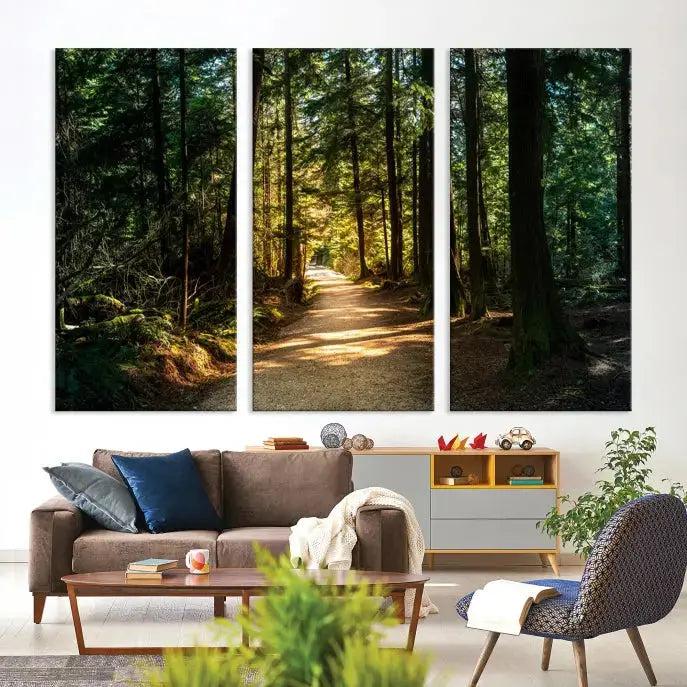 Large Forest Path Wall Art Landscape Canvas Print