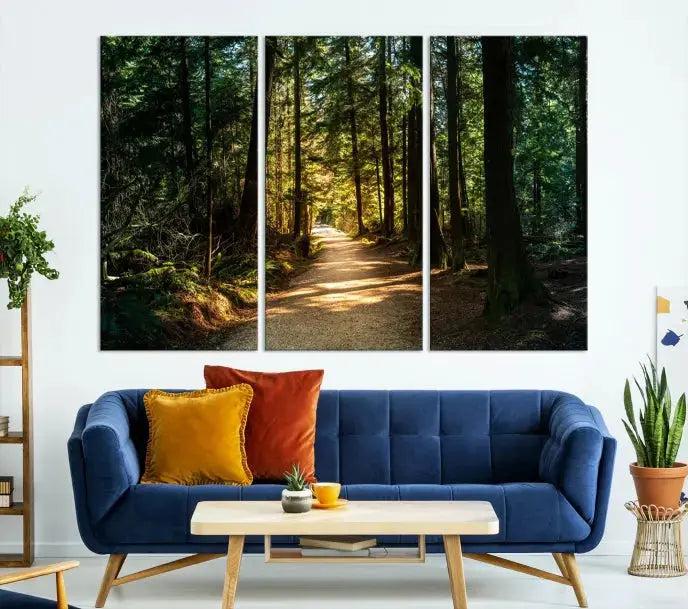 Large Forest Path Wall Art Landscape Canvas Print