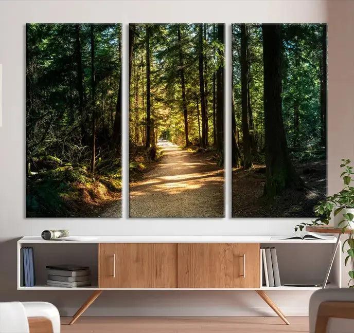 Large Forest Path Wall Art Landscape Canvas Print