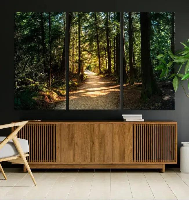 Large Forest Path Wall Art Landscape Canvas Print