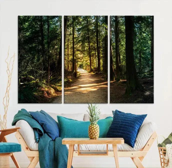 Large Forest Path Wall Art Landscape Canvas Print