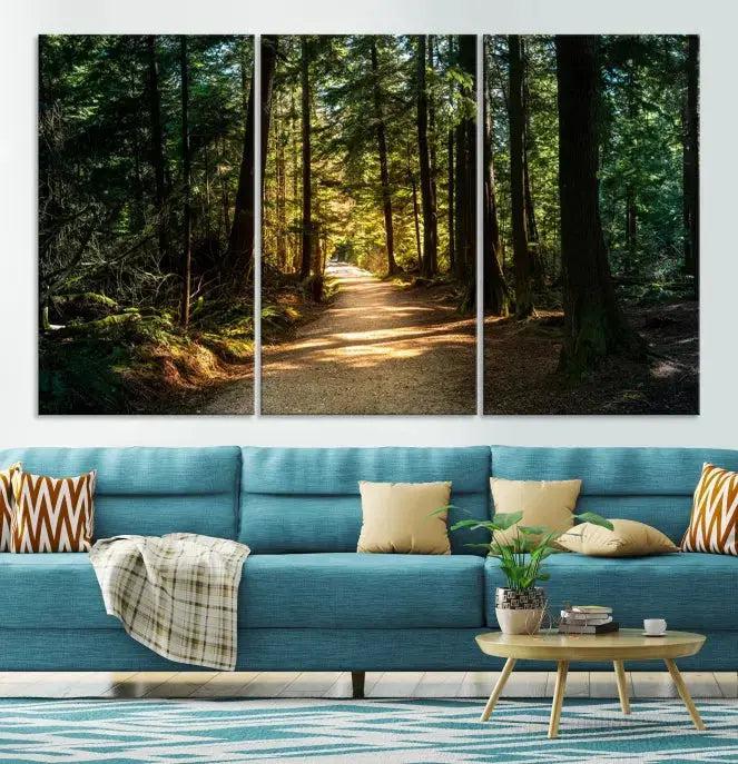 Large Forest Path Wall Art Landscape Canvas Print