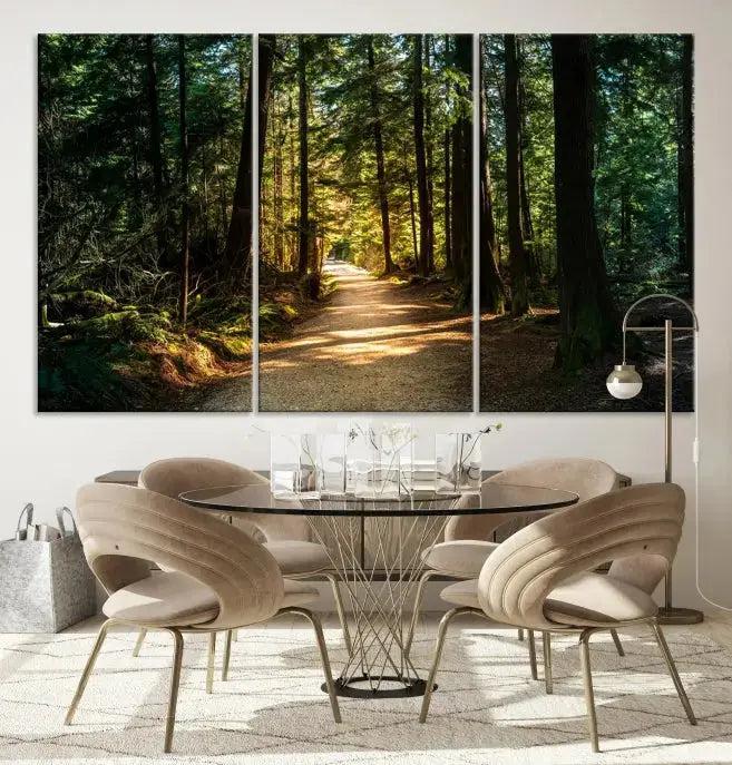 Large Forest Path Wall Art Landscape Canvas Print