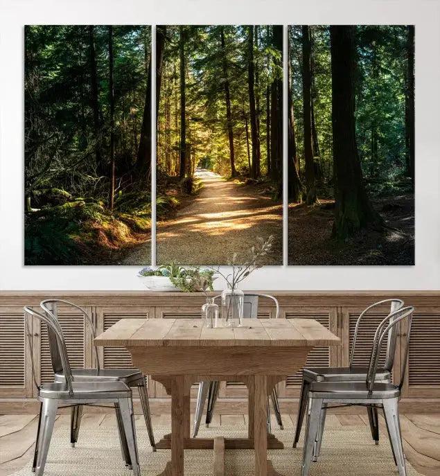 Large Forest Path Wall Art Landscape Canvas Print