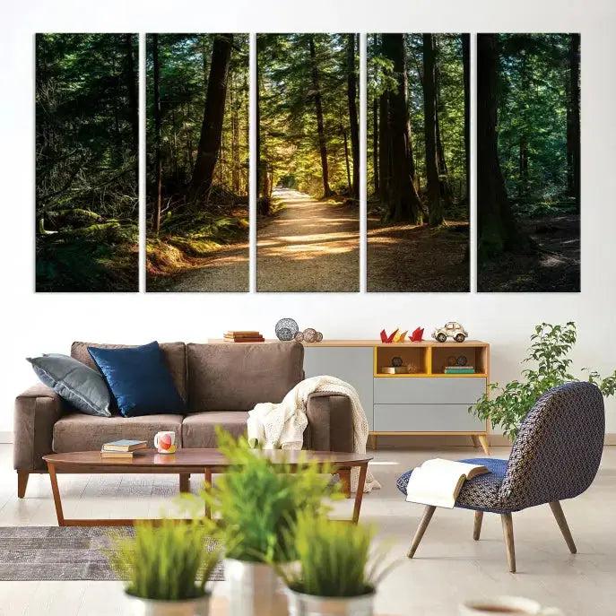 Large Forest Path Wall Art Landscape Canvas Print