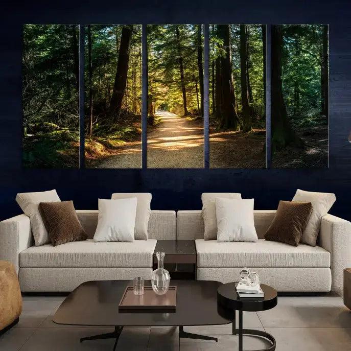 Large Forest Path Wall Art Landscape Canvas Print