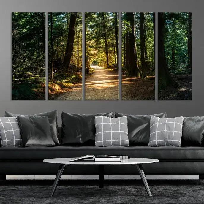 Large Forest Path Wall Art Landscape Canvas Print