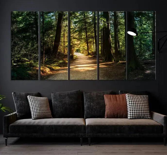 Large Forest Path Wall Art Landscape Canvas Print